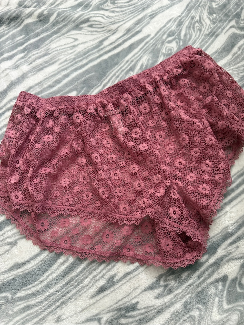 Victoria's Secret Dusty Rose Lace Crochet swim bottom coverup